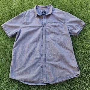 Prana Men's Casual Gray Button Down Shirt XL Slim Fit Outdoor